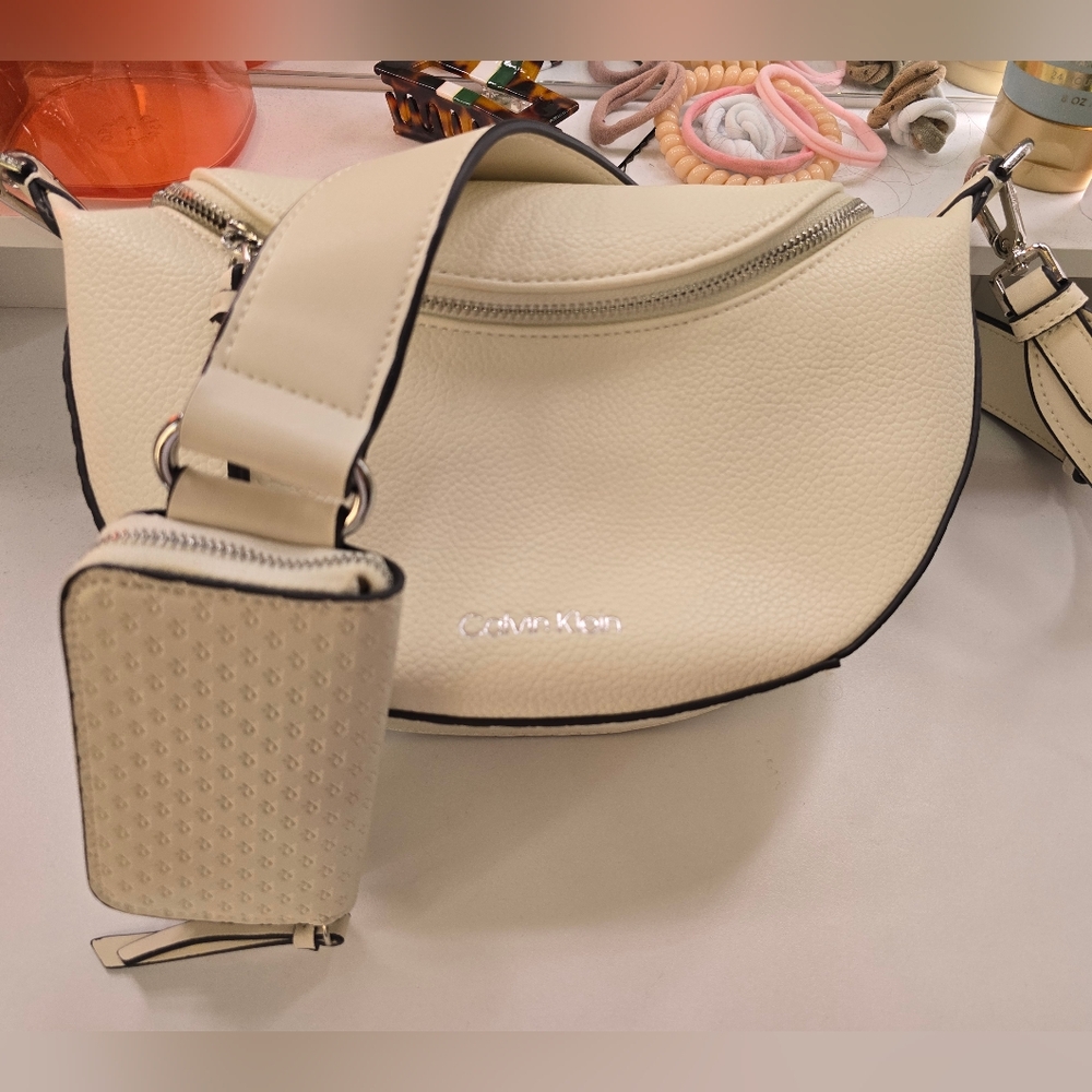Calvin Klein Cream Crossbody Bag